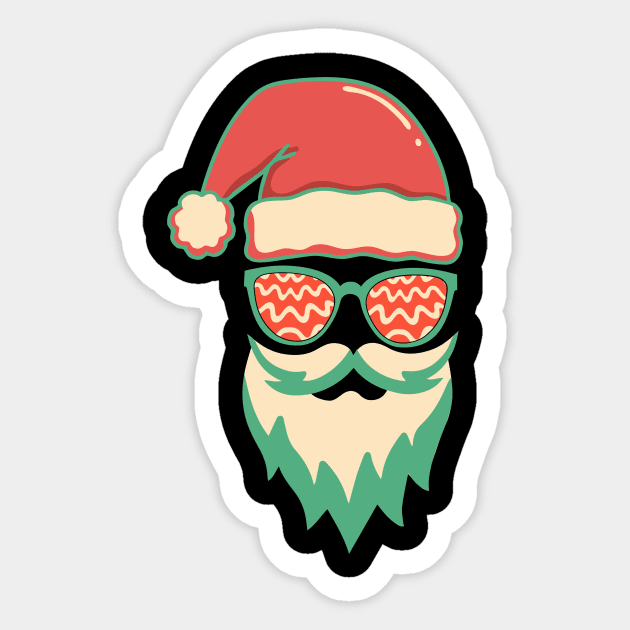 Retro Hippie Santa Christmas Sticker by The WYLD Tribe